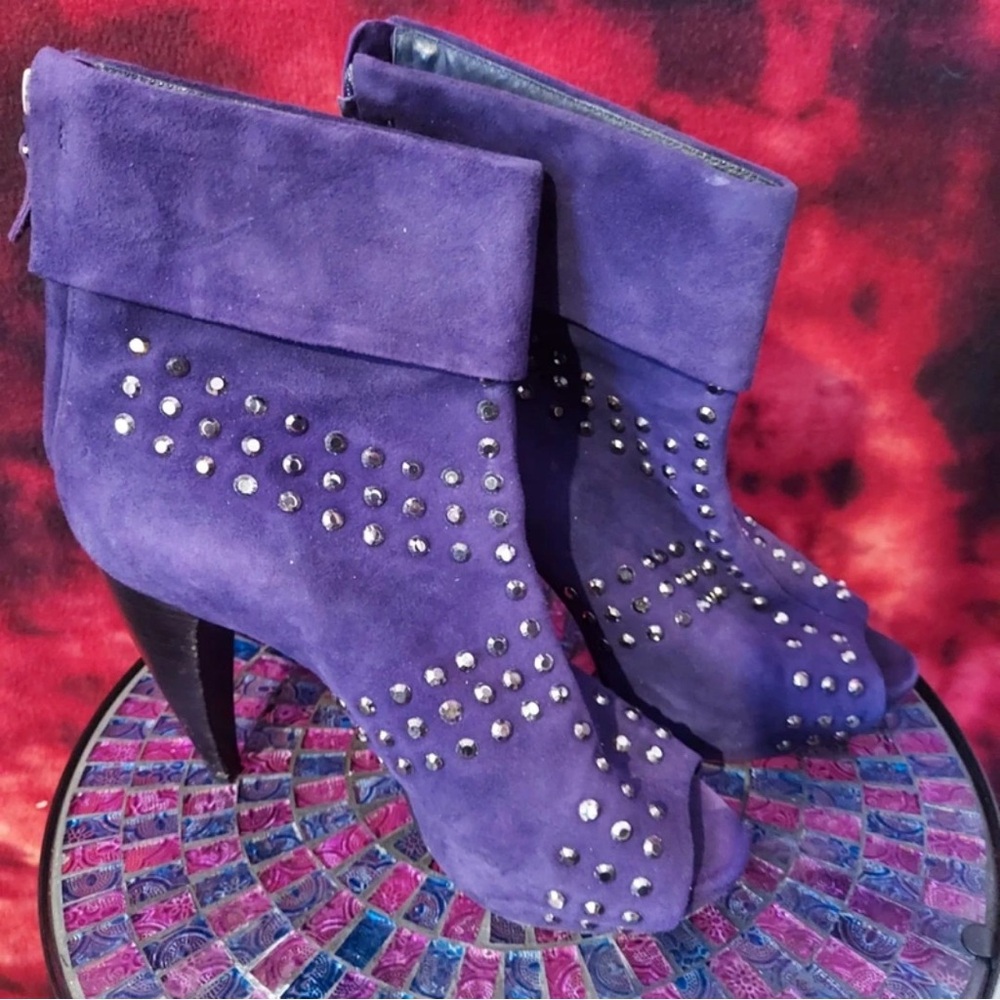 Pour La Victoire Purple Studded Heeled Boots